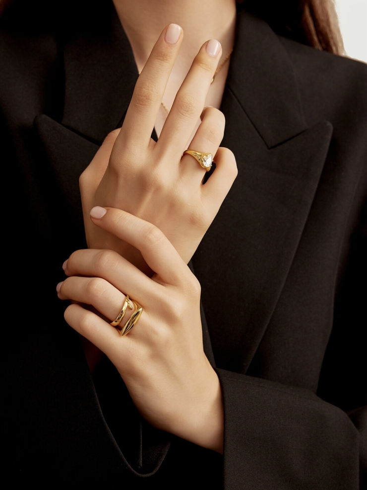 Golden Rain Trace Ring - set