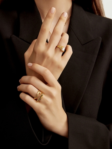 Golden Rain Trace Ring - set