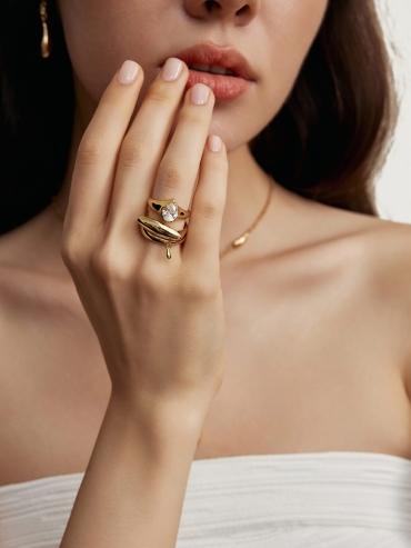 Golden Rain Trace Ring - set