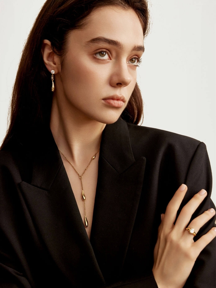 Gold Classic Raindrop Necklace