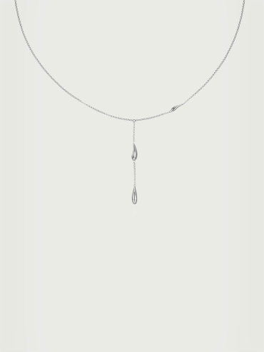 White Classic Raindrop Necklace