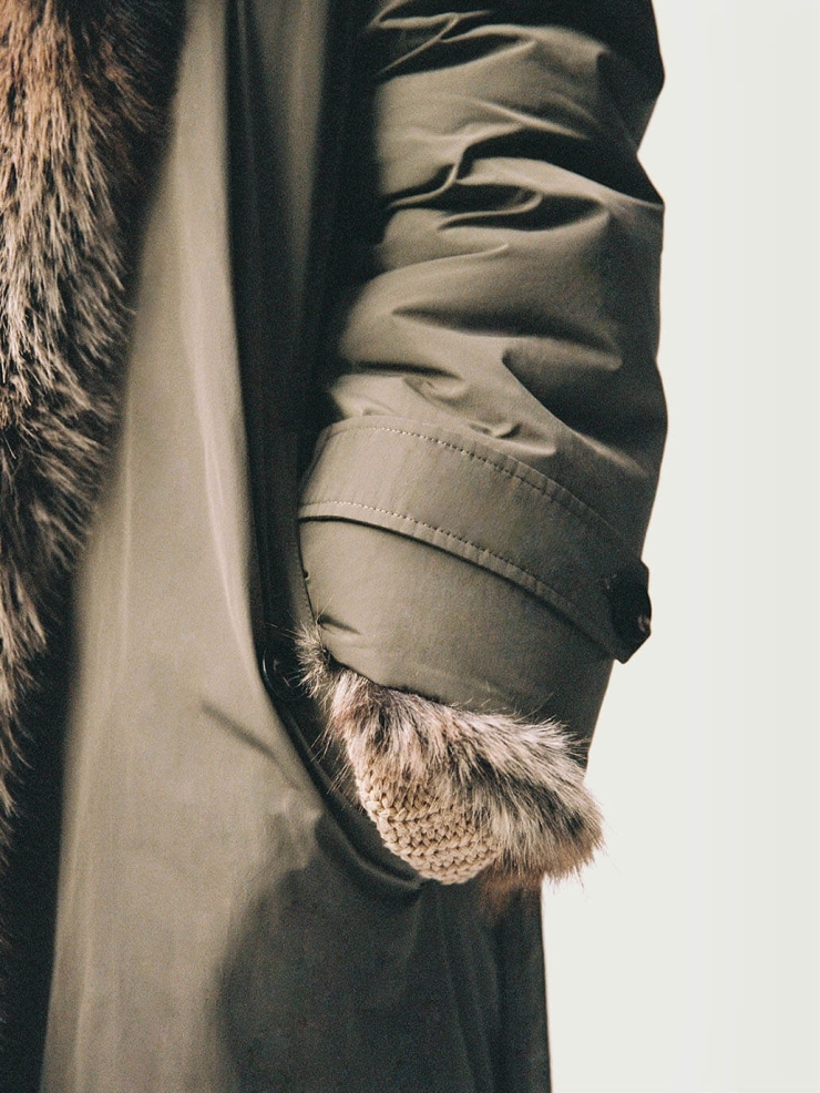 Brown Faux-Fur Two-sided Long Coat