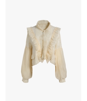 ELYWOOD Beige Bishop Sleeve Jacket