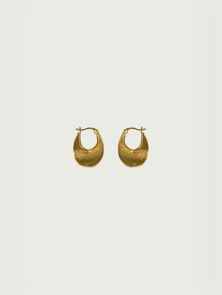 Gold Oval Round Hole Hoops