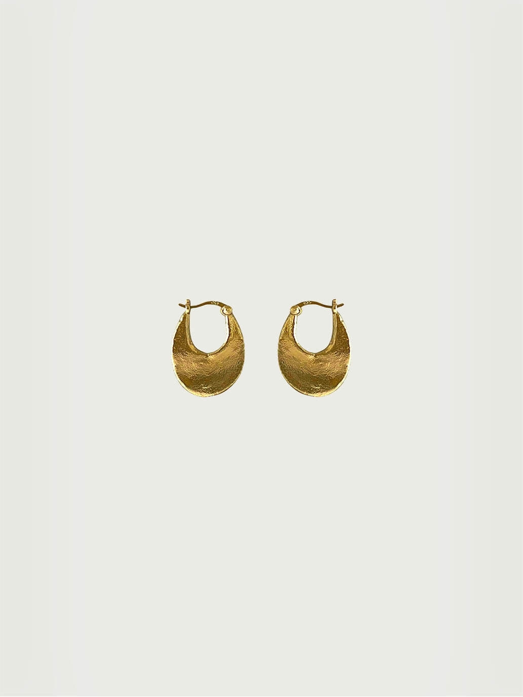 Gold Oval Round Hole Hoops