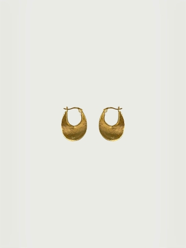 Gold Oval Round Hole Hoops