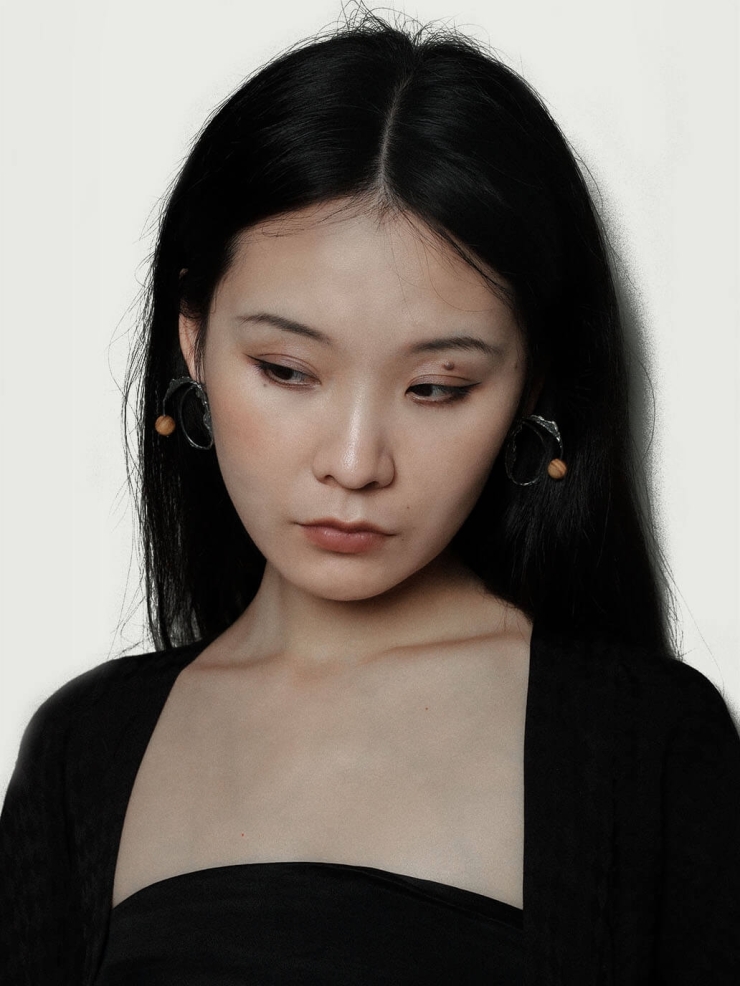 Black Silver and Rhodochrosite Love Earrings