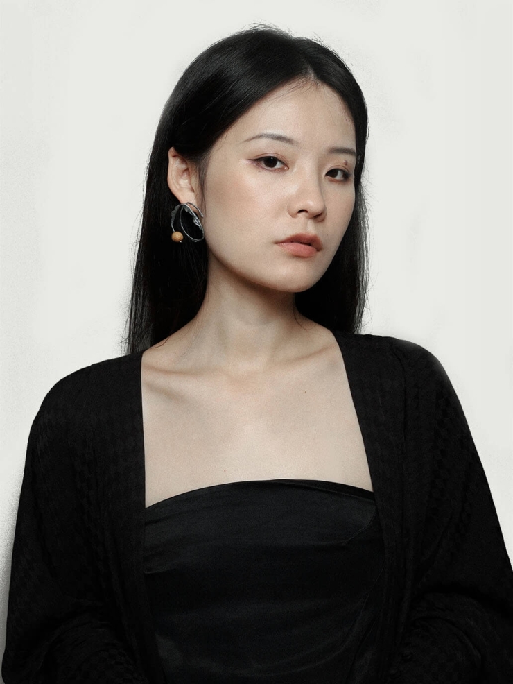 Black Silver and Rhodochrosite Love Earrings