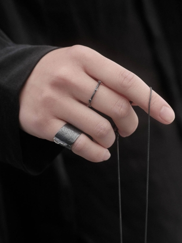 Black Ocean Shadow Wide Ear Cuff/Ring