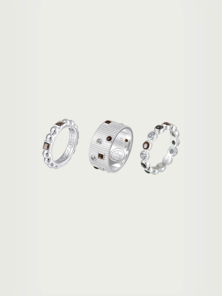 Silver Ripple Thoughts Combination Ring