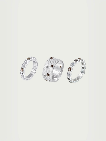 Silver Ripple Thoughts Combination Ring