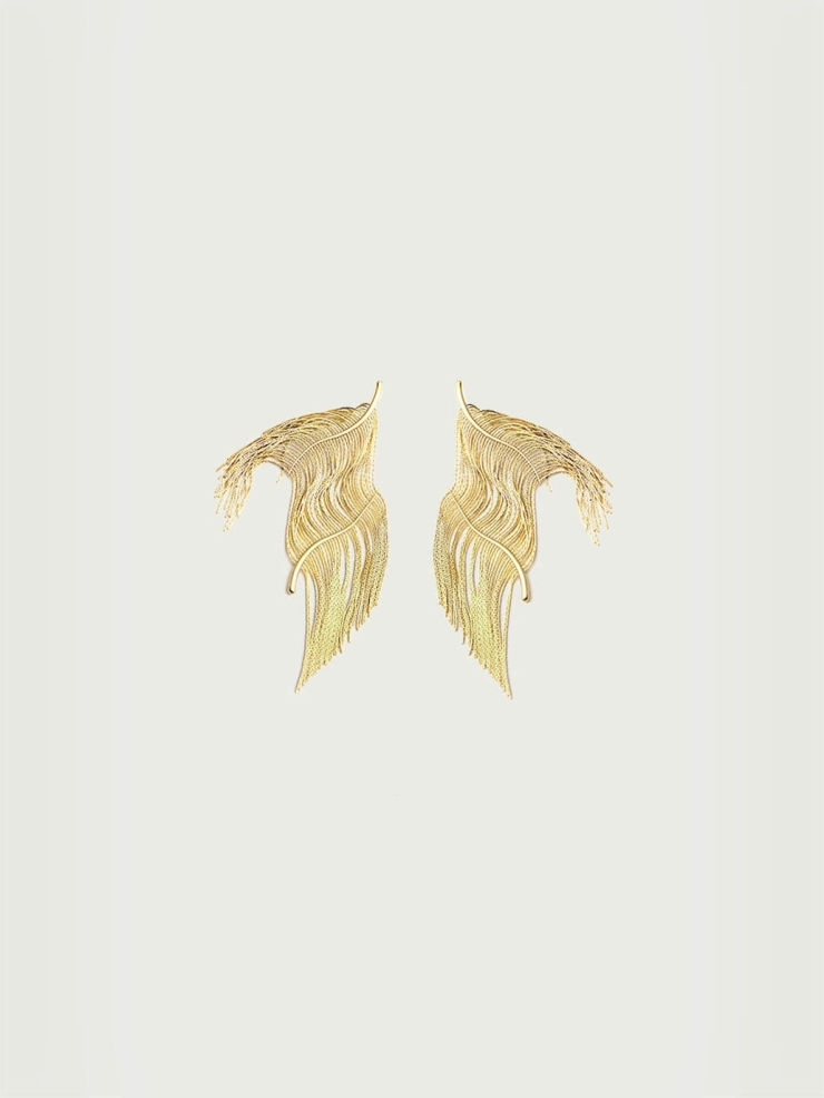 Gold Large Glistening Earrings