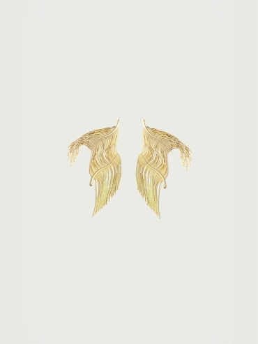 Gold Large Glistening Earrings