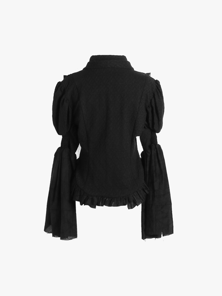 ELYWOOD Black Puff Sleeve Jacket