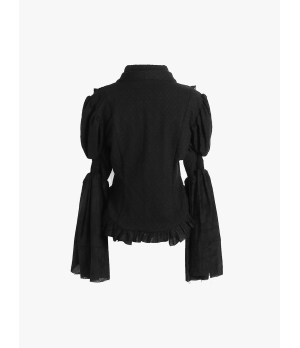 ELYWOOD Black Puff Sleeve Jacket