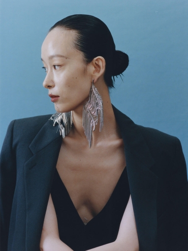 Silver Large Glistening Earrings