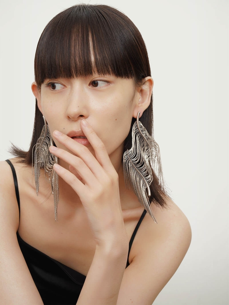 Silver Large Glistening Earrings