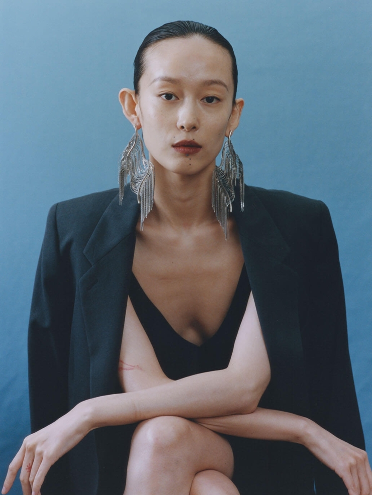 Silver Large Glistening Earrings