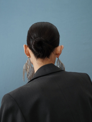 Silver Large Glistening Earrings