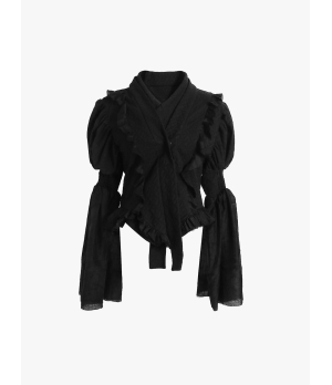 ELYWOOD Black Puff Sleeve Jacket