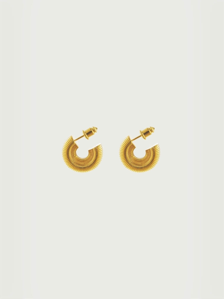 Gold Ripple Earrings