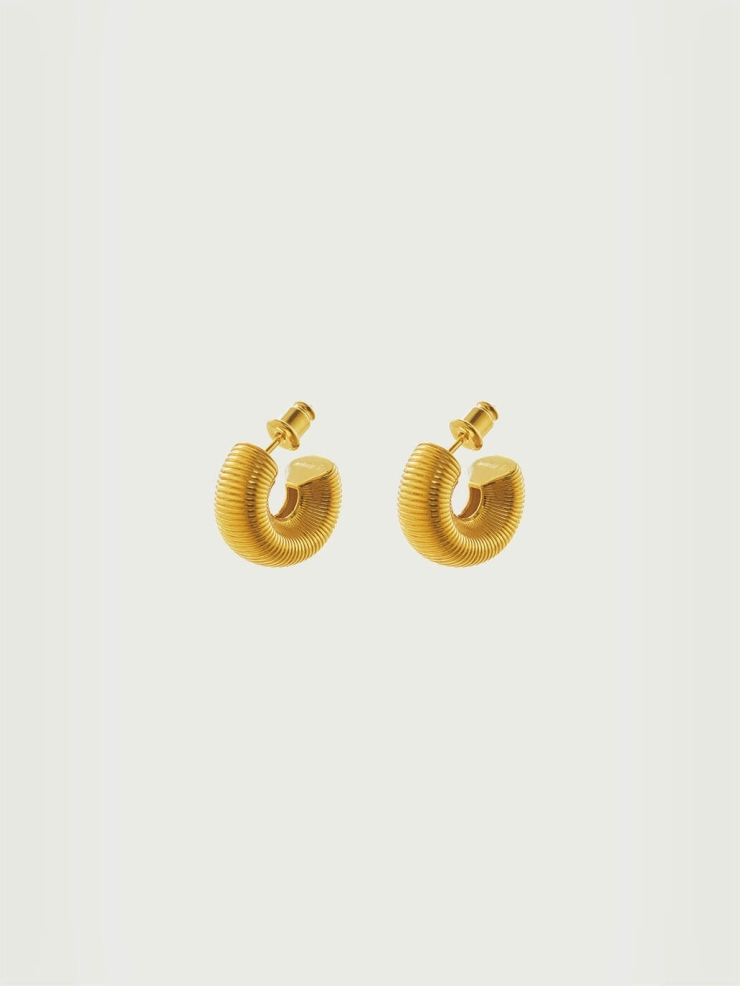Gold Ripple Earrings