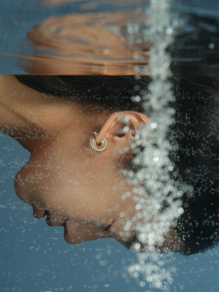 Silver Ripple Earrings