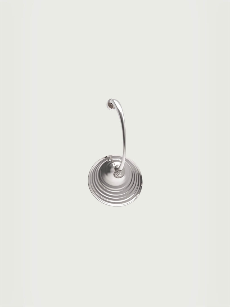 Sliver Large Spring Eye Ripple Earring - Single