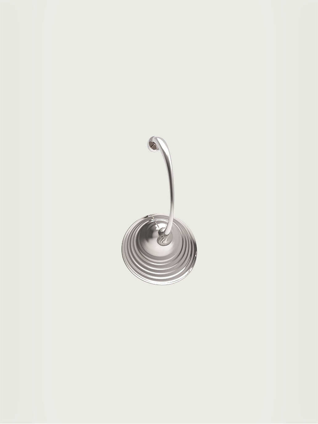 Sliver Large Spring Eye Ripple Earring - Single