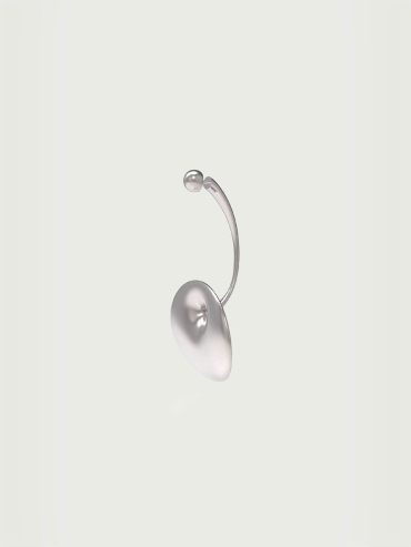 Sliver Large Spring Eye Ripple Earring - Single