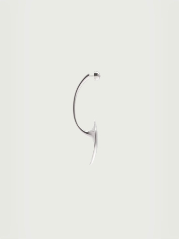 Sliver Large Spring Eye Ripple Earring - Single