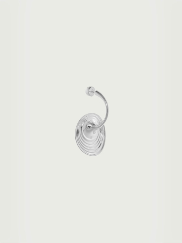 Silver Medium Spring Eye Ripple Earring - Single