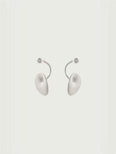 Silver Medium Spring Eye Ripple Earring - Single