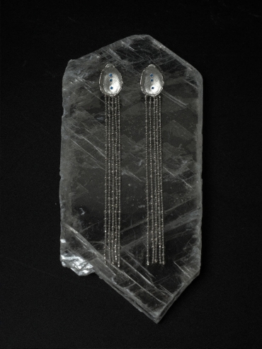 Silver Star Dot Tassel Detachable Earrings