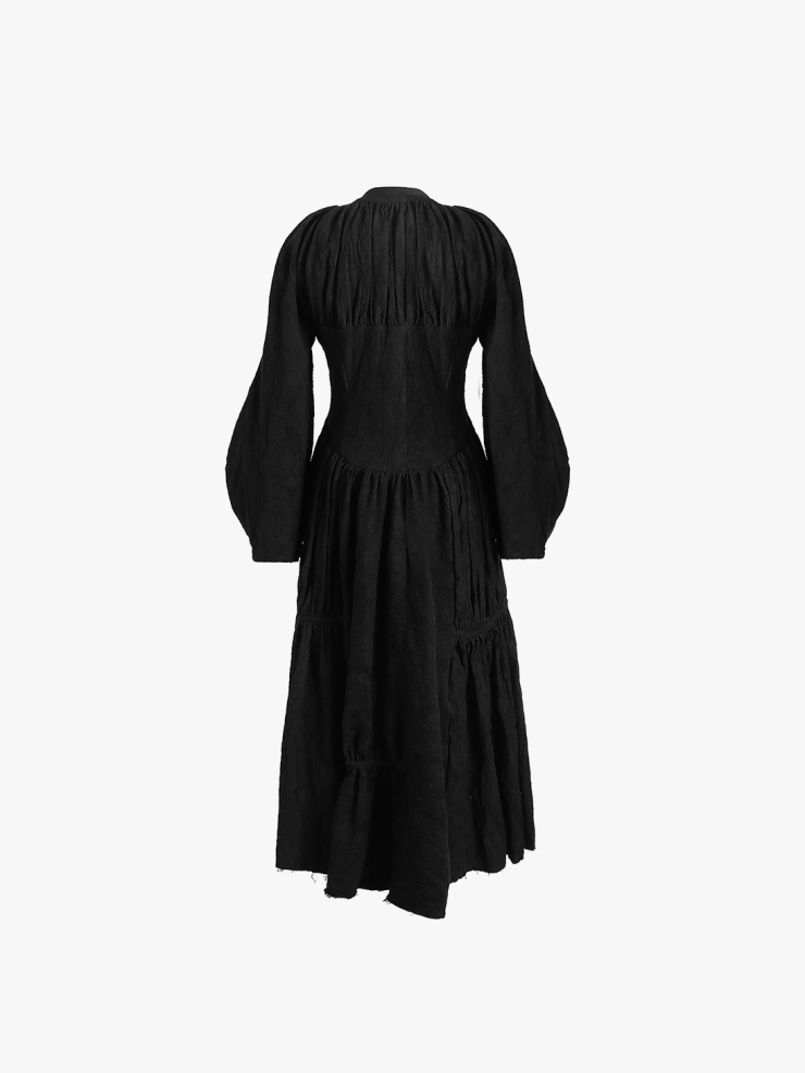 ELYWOOD Black Wide Sleeve Dress