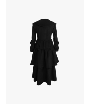 ELYWOOD Black Layered Long Coat