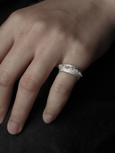 White ocean shadow ear cuff