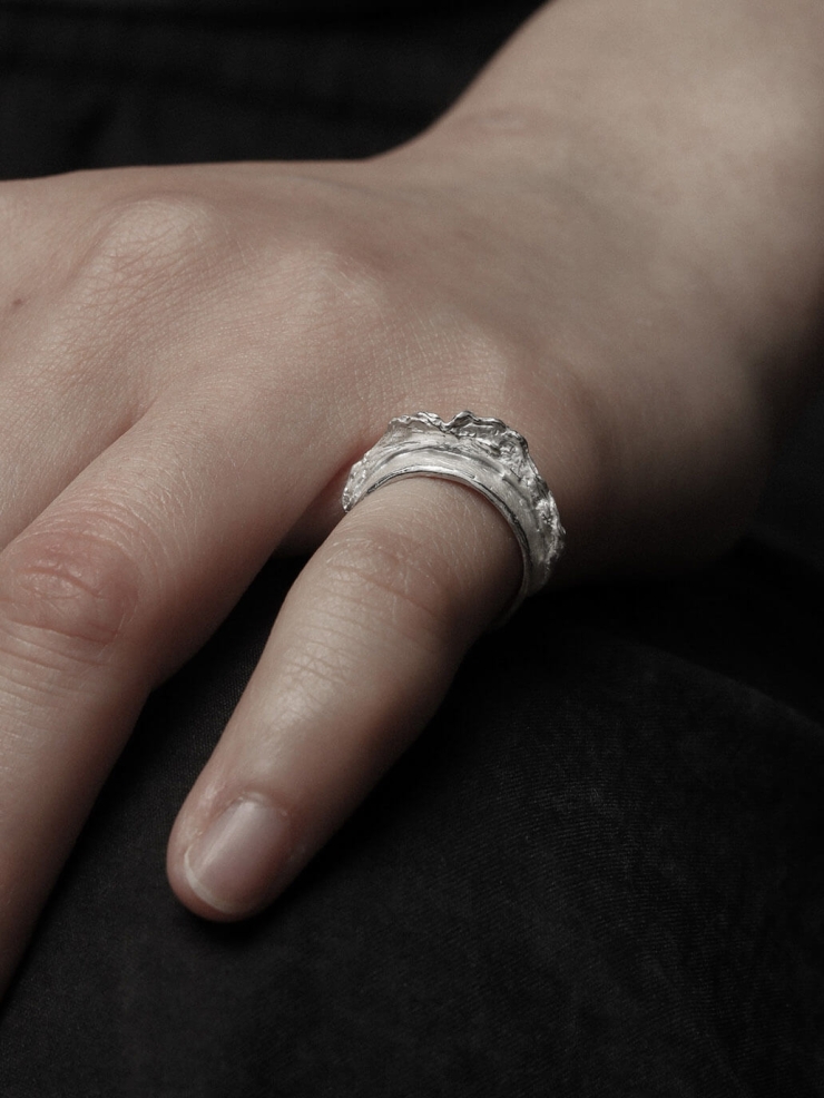 White ocean shadow ear cuff