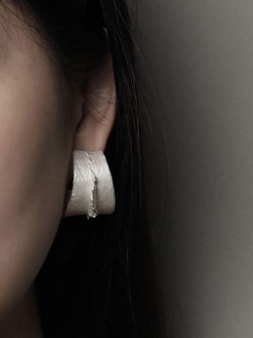 White Sea Shadow Large Earrings