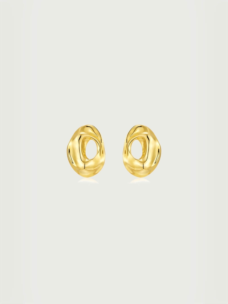 Gold Caverns Large Ear Pendants