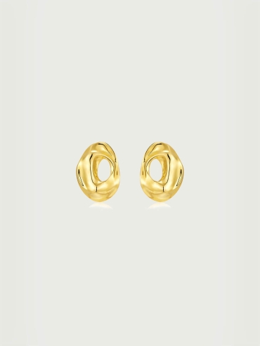 Gold Caverns Large Ear Pendants