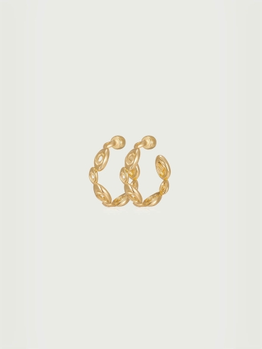 Golden Rock Hoop Earrings