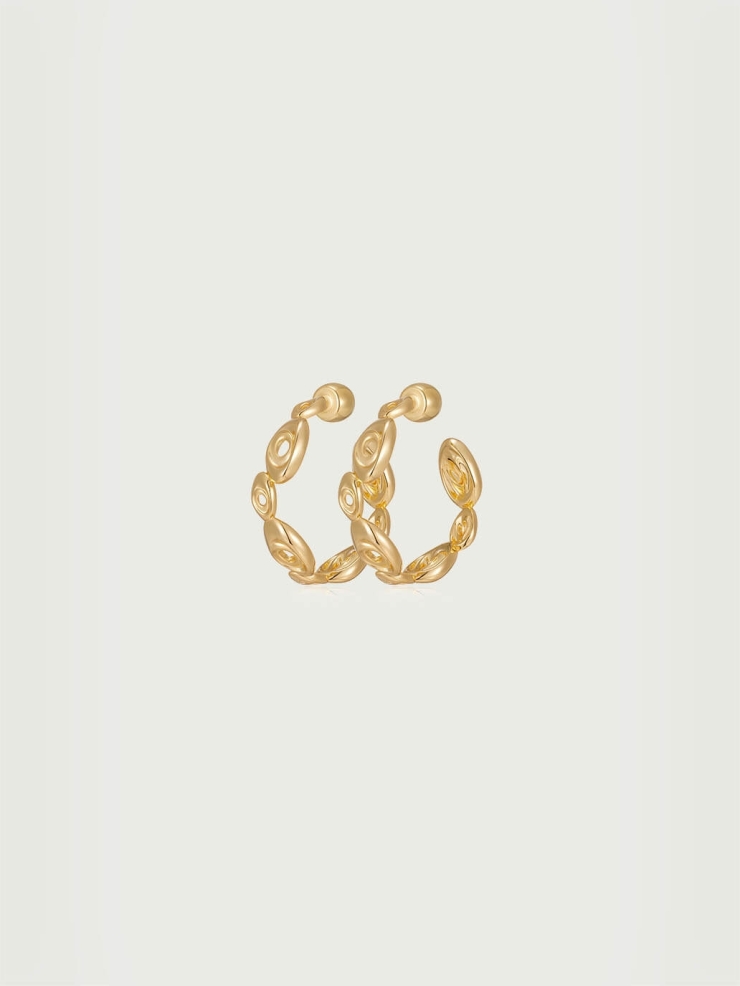 Golden Rock Hoop Earrings