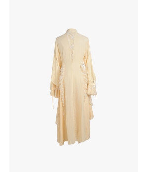 ELYWOOD Beige Lace Patchwork Dress