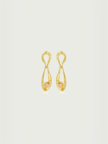 Gold Sparkling Twist Earrings