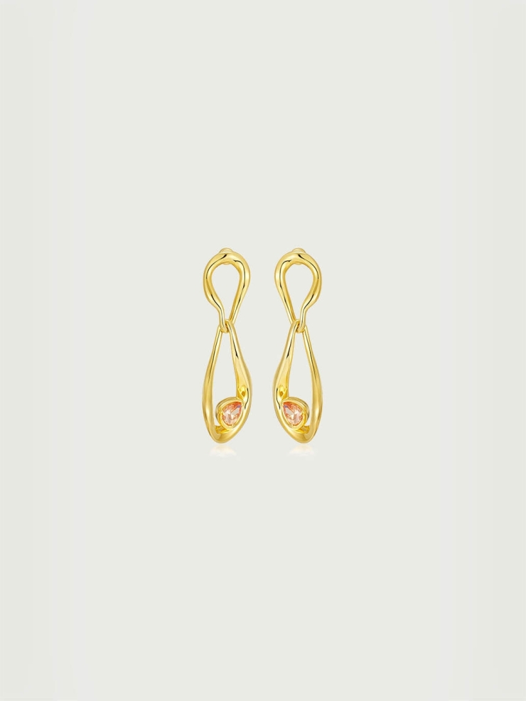 Gold Sparkling Twist Earrings