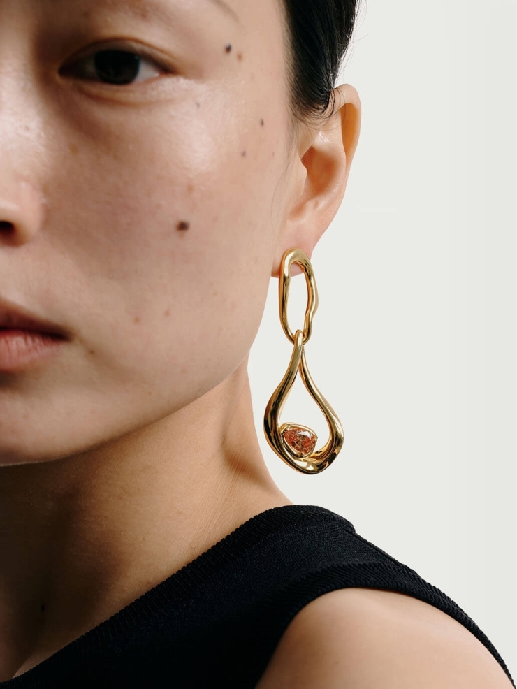 Gold Sparkling Twist Earrings