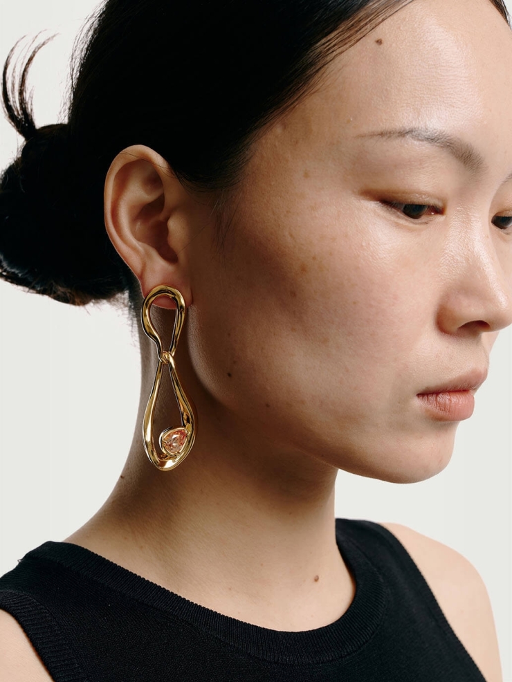 Gold Sparkling Twist Earrings