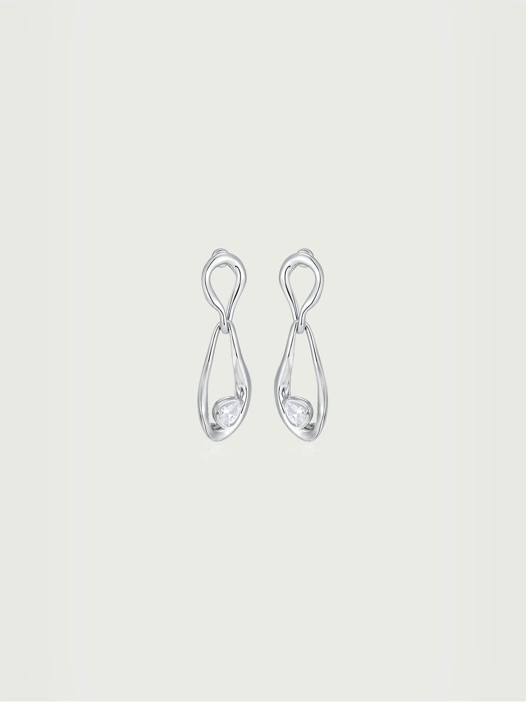 Silver Sparkling Twist Earrings