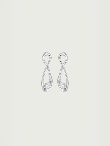 Silver Sparkling Twist Earrings